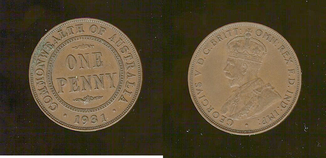 AUSTRALIE 1 Penny Georges V 1931 TTB+